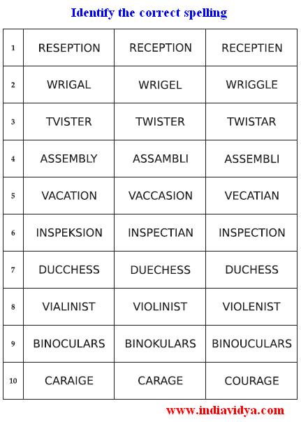 Spell Bee Competition For Class 3 Pdf