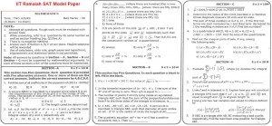 IIT Ramaiah SAT Model Paper - Maths