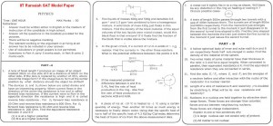 IIT Ramaiah SAT Model Paper - Physics